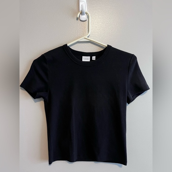 Sunday Best Tops - Aritzia Sunday Best Black Short Sleeve T-Shirt